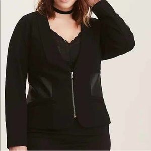 NWT Torrid Black Ponte Corset Blazer Jacket 1X